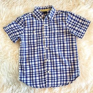 Gap Kids Blue Plaid Button Up, size 8